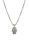 Degs & Sal Hamsa Pendant Necklace In Grey