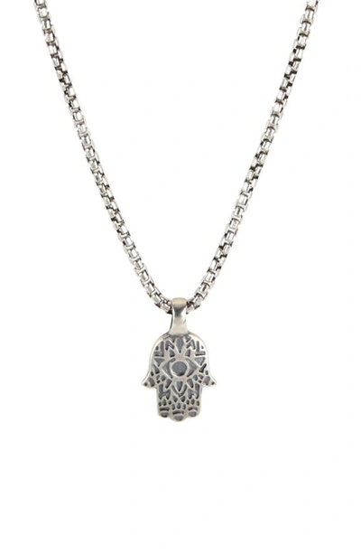 Degs & Sal Hamsa Pendant Necklace In Grey