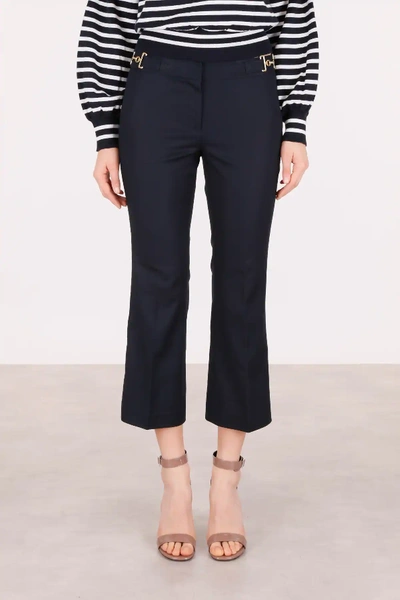 Michael Michael Kors Stretch Cotton Trousers In Blue