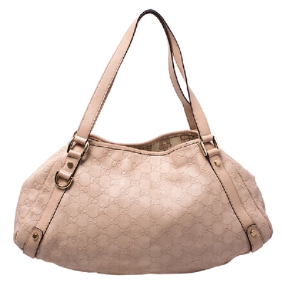 Pre-owned Gucci Beige Leather Abbey Hobo