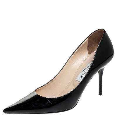 Pre-owned Jimmy Choo Black Patent Leather Romy Pointed Toe Pumps Size 40.5