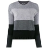 KENZO KENZO WOMEN'S GREY WOOL SWEATER,F962TO59984693 XS