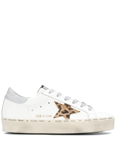 Golden Goose Hi Star Trainers In White Colour Leather