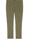 Burberry Icon Stripe Cuff Chinos In Green