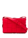 Bottega Veneta Maxi Intrecciato Crossbody Bag In Red