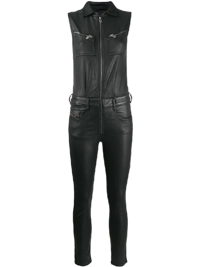 Diesel Beschichteter Jumpsuit In Black