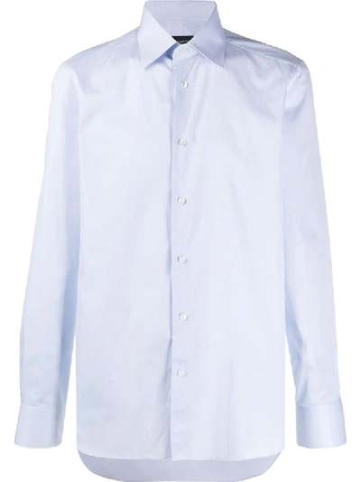 Ermenegildo Zegna Plain Button Shirt In Blue