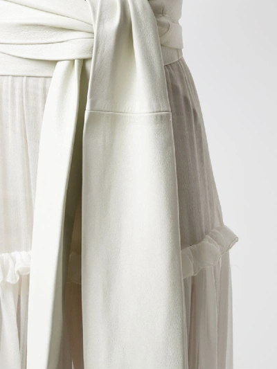 Andrea Bogosian Paraty Couture Silk Midi Skirt In White