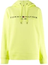 Tommy Hilfiger Embroidered Logo Hoodie In Yellow