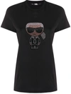 Karl Lagerfeld Organic Cotton Ikonic Karl T-shirt In Black