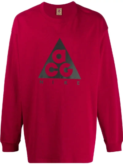 Nike Acg Long-sleeve T-shirt In Red