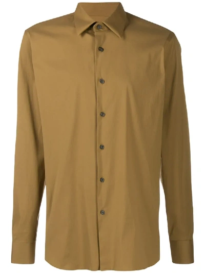 Prada Slim Fit Shirt In Brown