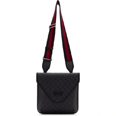 Gucci Medium Gg Supreme Canvas Messenger Bag In Black