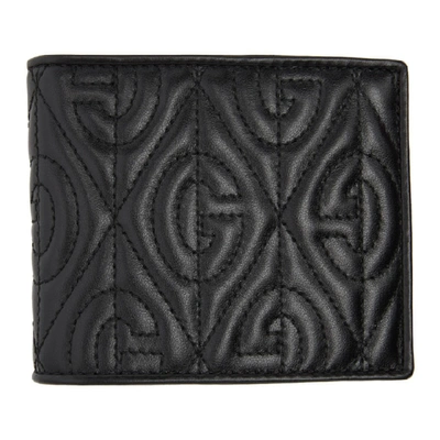 Gucci Gg Rhombus Leather Billfold Wallet In 1000 Black