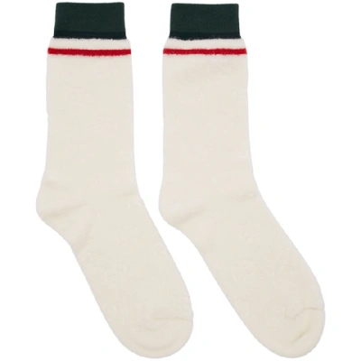 Gucci White Gg Socks In 9266 White