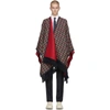 GUCCI GUCCI NAVY AND RED WOOL PONCHO