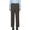 GUCCI GREY WOOL SYMBOLS CHECK TROUSERS