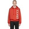 GUCCI RED LOGO HOODIE