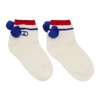 GUCCI GUCCI WHITE INTERLOCKING G POM POM SOCKS