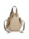 Loewe Small Hammock Drawstring Leather Bag In Sand Mink