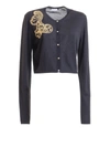 VERSACE BAROQUE EMBROIDERY CROPPED CARDIGAN
