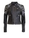RED VALENTINO WINGS EMBROIDERY LEATHER JACKET