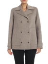 THEORY DOUBLE-BREASTED COAT IN BEIGE MELANGE