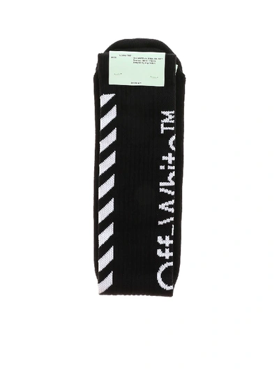 Off-white Carryov Diag Socks In Black