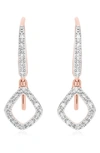 Monica Vinader Diamond And 18k Rose Gold Vermeil Riva Mini Kite Drop Earrings In Rose Gold/ Diamond