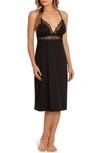 MIDNIGHT BAKERY LACE TRIM RIBBED NIGHTGOWN,DNA020
