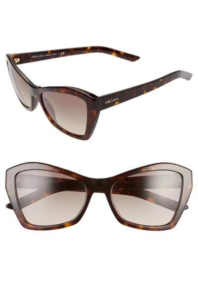 Prada Light Brown Gradient Butterfly Ladies Sunglasses Pr 07xs 2au3d0 55 In Brown,tortoise