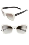 Prada 55mm Gradient Butterfly Sunglasses In Ivory/ Grey Gradient