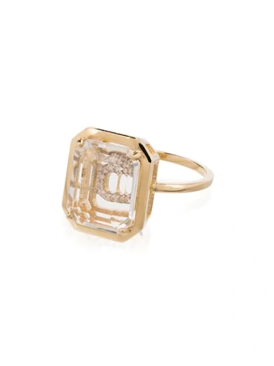 MATEO 14KT GOLD C INITIAL RING