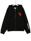 Burberry Teen Ldn Zipped Hoodie In 黑色