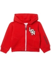 BURBERRY LOGO ZIPPED FRONT HOODIE