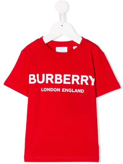 Burberry Babies' Crew Neck Robbie T-shirt In Red