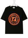 FENDI TEEN LOGO PRINT T-SHIRT