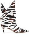 ATTICO ZEBRA-PRINT SLOUCH ANKLE BOOTS