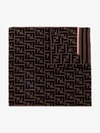 FENDI FENDI BROWN FF LOGO CASHMERE SCARF,FXT259A3OV14441602