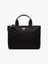 PRADA PRADA BLACK VELA LOGO TOTE BAG,1BG867V4414574737