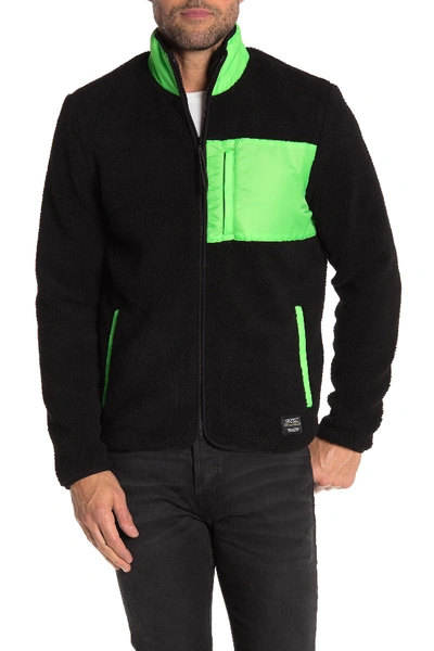Wesc Moritz Faux Shearling Jacket In Neon Green