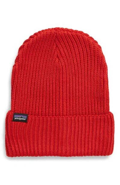 Patagonia Fisherman Beanie In Rincon Red