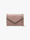 VALENTINO GARAVANI BEIGE ROCKSTUD LEATHER CLUTCH BAG,WP0Q48VSH14514231