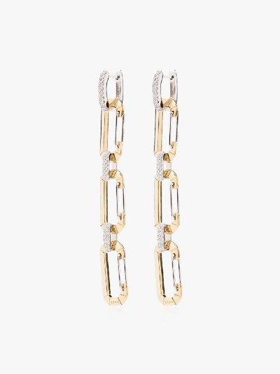 Eéra 18k Yellow Gold Chiara Diamond Earrings In Silver