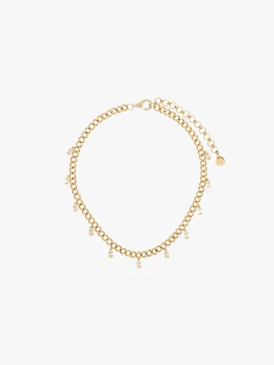 Shay 18k Yellow Gold Mini Link Diamond Drop Necklace