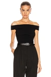 Alexander Mcqueen Off-the-shoulder Ribbed-knit Top In Black
