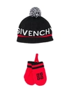 Givenchy Beanie And Mittens Kit In 黑色