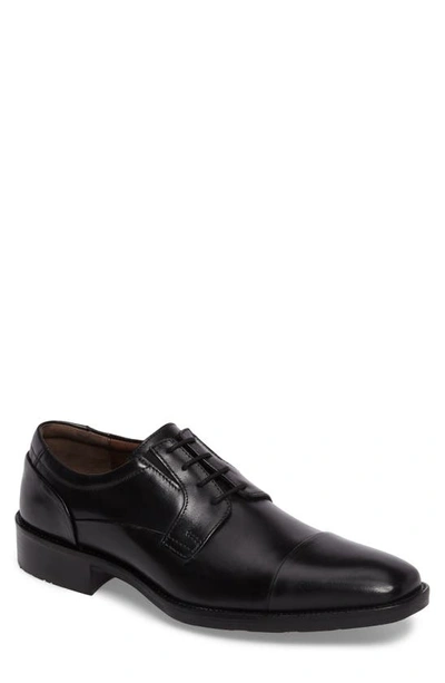 Johnston & Murphy Sanborn Plain Toe Derby In Black