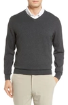 Cutter & Buck Cutter And Buck Men's Big And Tall Lakemont V-neck Sweater In Charcoal Heather
