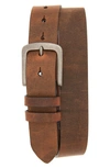 Torino Distressed Waxed Harness Leather Belt In Brown